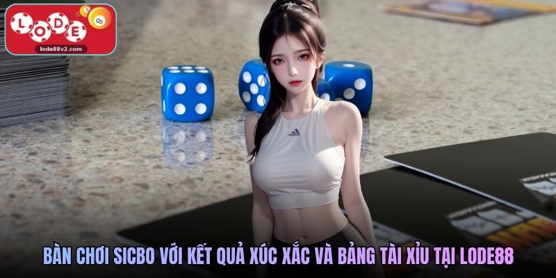 Bàn chơi Sicbo với kết quả xúc xắc và bảng Tài Xỉu tại Lode88