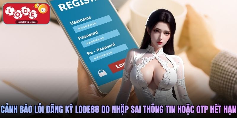Cảnh báo lỗi đăng ký Lode88 do nhập sai thông tin hoặc OTP hết hạn