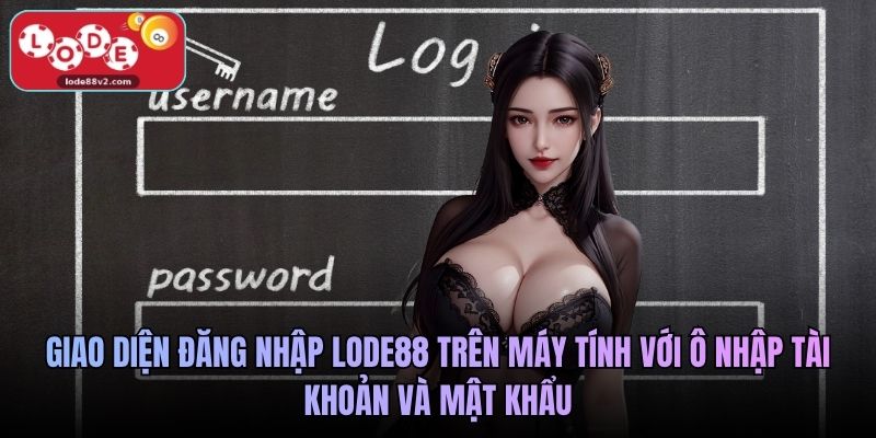 Giao diện đăng nhập Lode88 trên máy tính với ô nhập tài khoản và mật khẩuGiao diện đăng nhập Lode88 trên máy tính với ô nhập tài khoản và mật khẩu