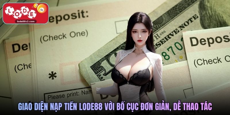 Nạp Tiền Lode88 - Giao Dịch Nhanh, An Toàn Và Ổn Định 1 Giao diện nạp tiền Lode88 với bố cục đơn giản, dễ thao tác