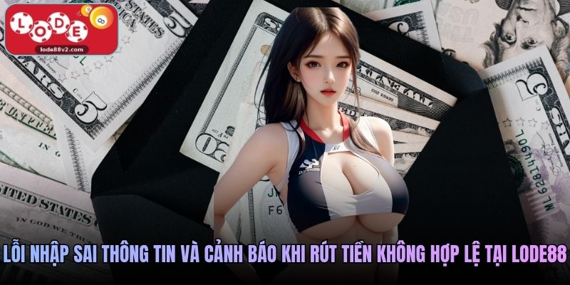Lỗi nhập sai thông tin và cảnh báo khi rút tiền không hợp lệ tại Lode88